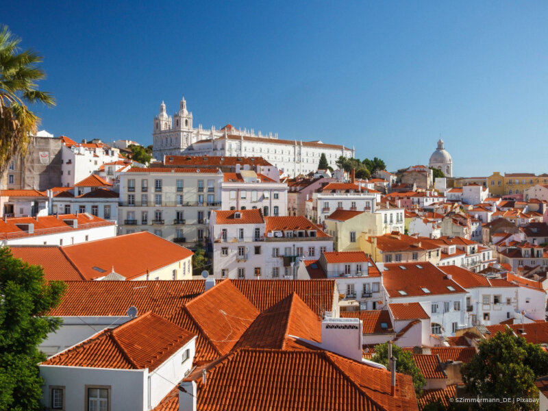 City of Lisbon with rooftops