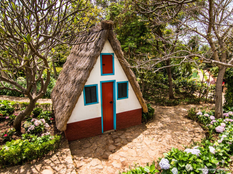 Typical Madeira house in a sunny day