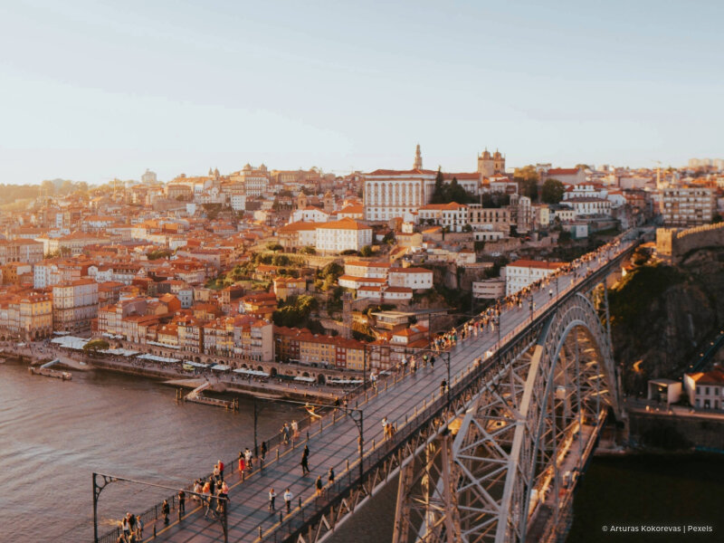 City of Porto with Dom Luis bridge